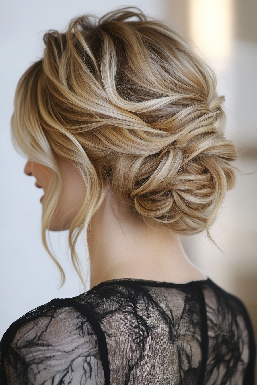 14. Ash Blonde Textured Updo (Hair Up Hairstyles) - Hair Up Hairstyles