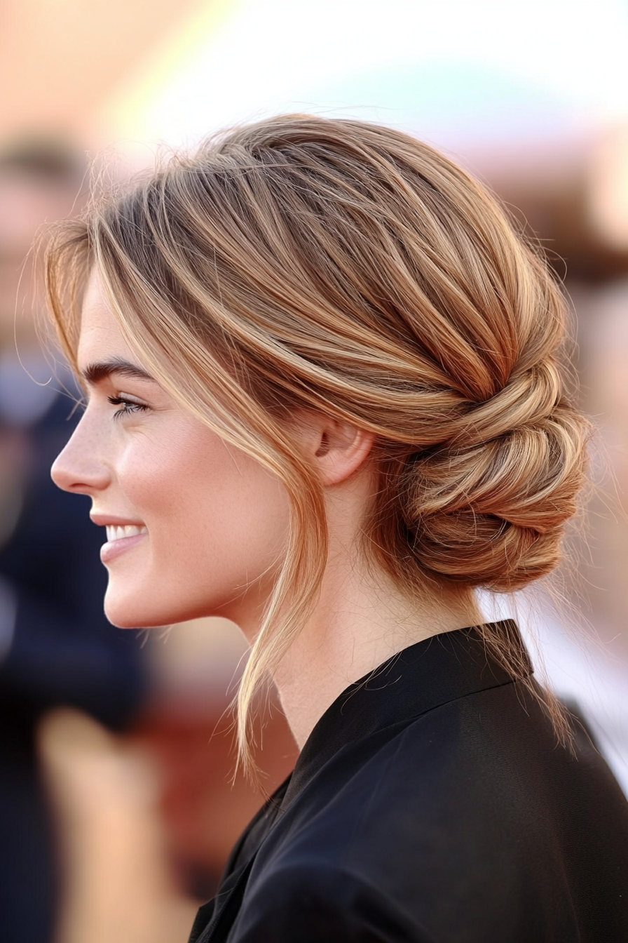 18. Wheat Blonde Low Knot (Hair Up Hairstyles) - Hair Up Hairstyles