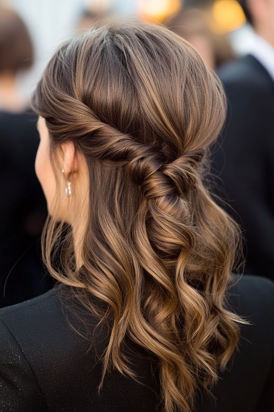 21. Ash Brown Half-Up Twists (Hair Up Hairstyles) - Hair Up Hairstyles