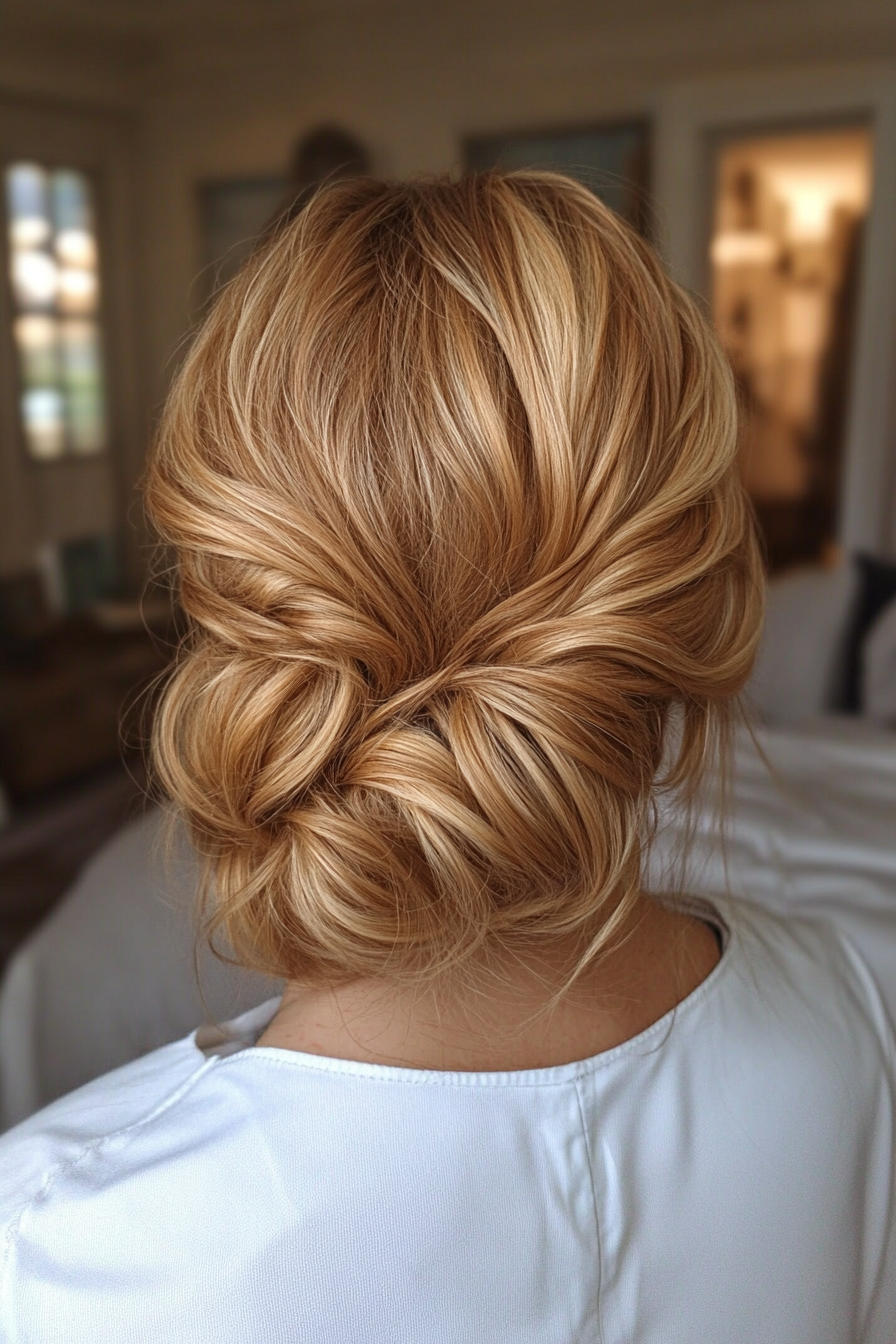 23. Golden Blonde Loose Updo (Hair Up Hairstyles) - Hair Up Hairstyles