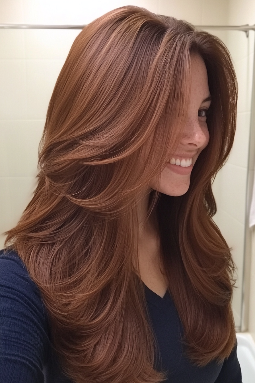1. Classic Chestnut Layers (Loose Hairstyles) - Loose Hairstyles