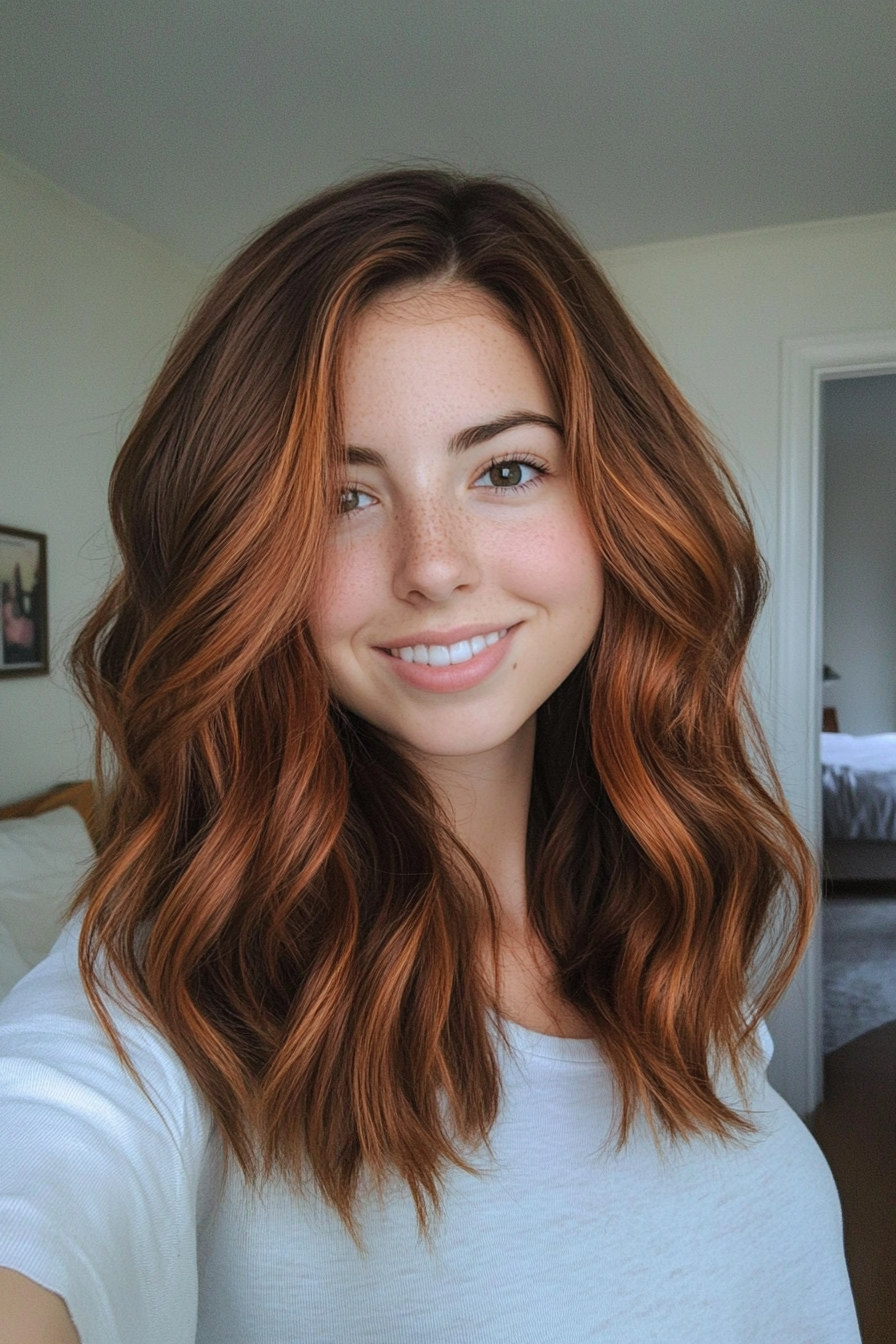 16. Soft Chestnut Balayage Waves (Loose Hairstyles) - Loose Hairstyles