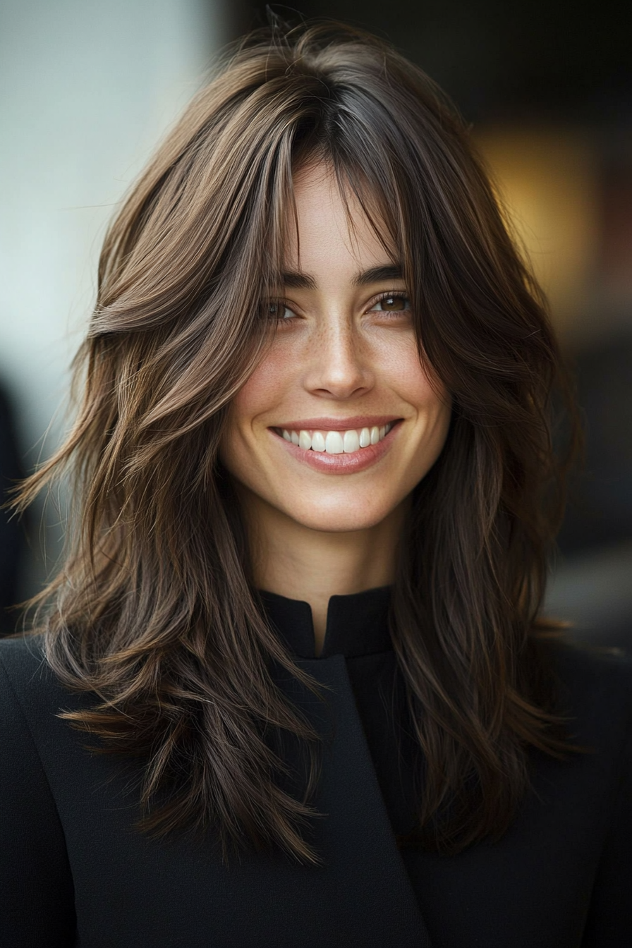 17. Mocha Brown Choppy Layers (Loose Hairstyles) - Loose Hairstyles
