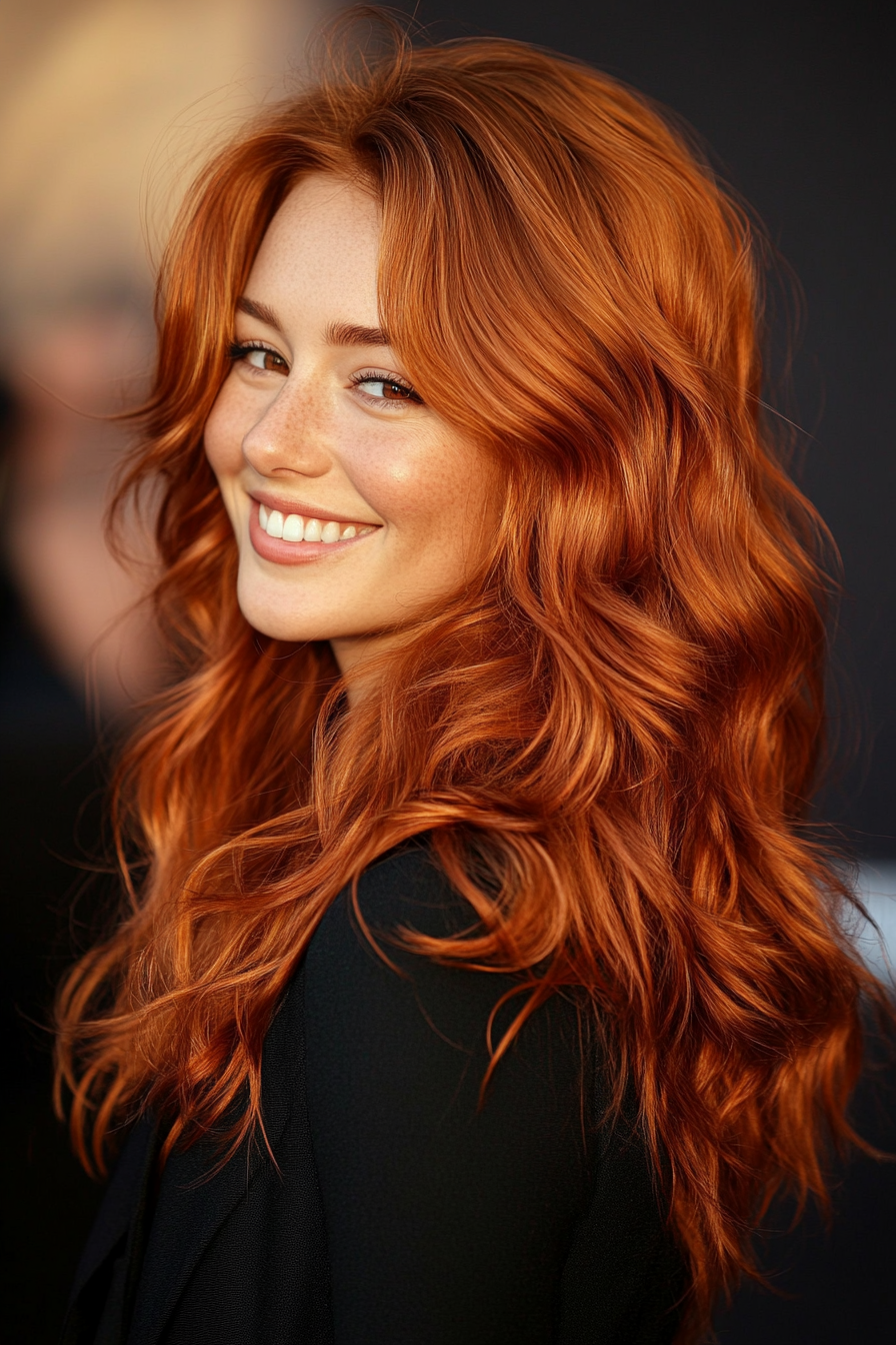 20. Copper-Toned Soft Curls (Loose Hairstyles) - Loose Hairstyles