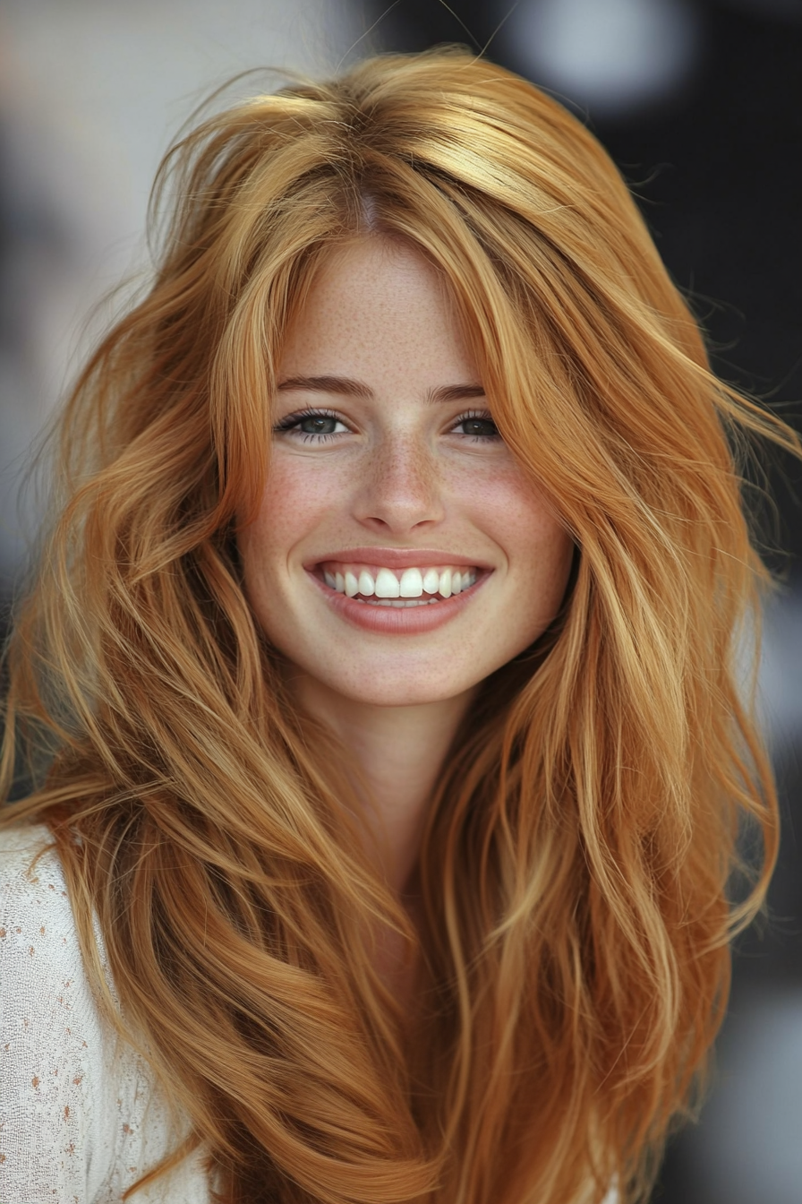 26. Strawberry Blonde Textured Cut (Loose Hairstyles) - Loose Hairstyles