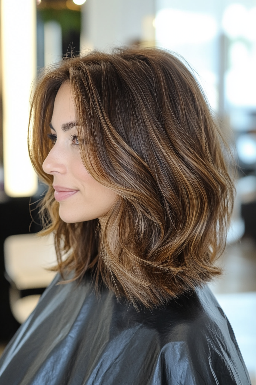 5. The Mocha Mirage (Medium Length Wavy Haircuts) - Medium Length Wavy Haircuts