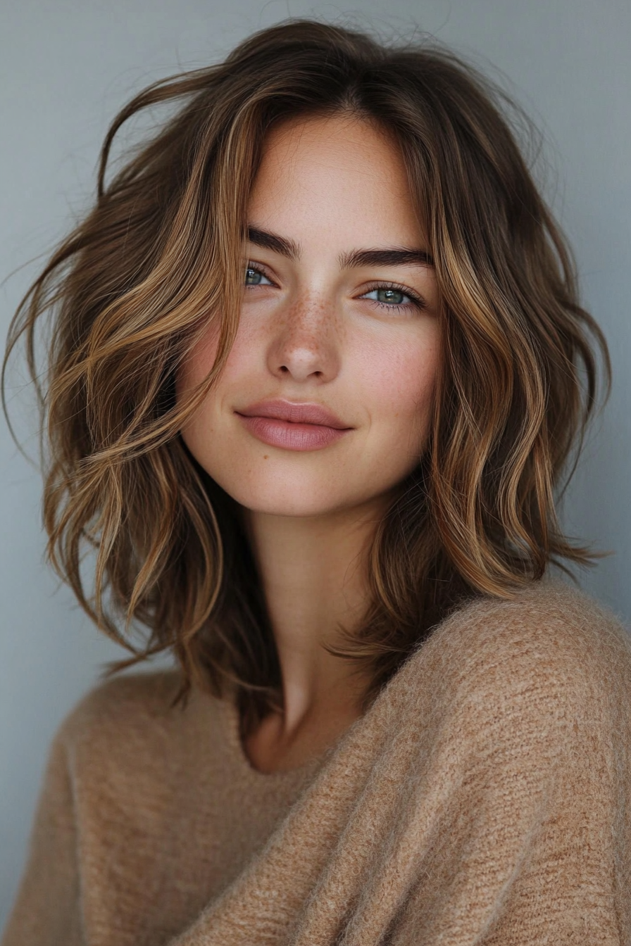 19. The Almond Ripple (Medium Length Wavy Haircuts) - Medium Length Wavy Haircuts