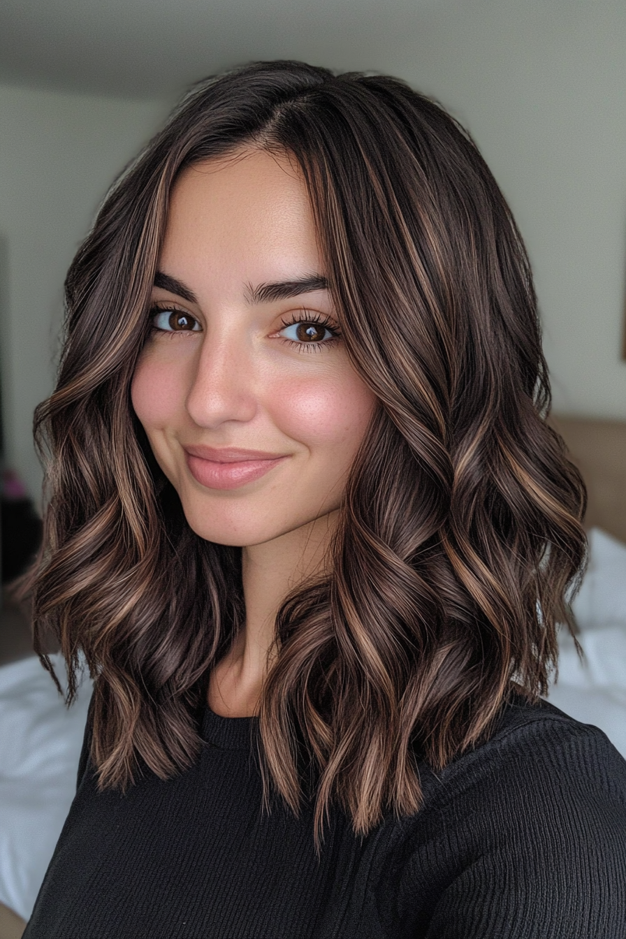 21. The Sable Swirl (Medium Length Wavy Haircuts) - Medium Length Wavy Haircuts