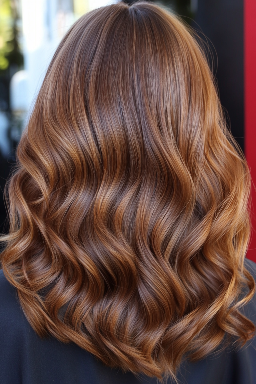 22. The Maple Brown Tumble (Medium Length Wavy Haircuts) - Medium Length Wavy Haircuts