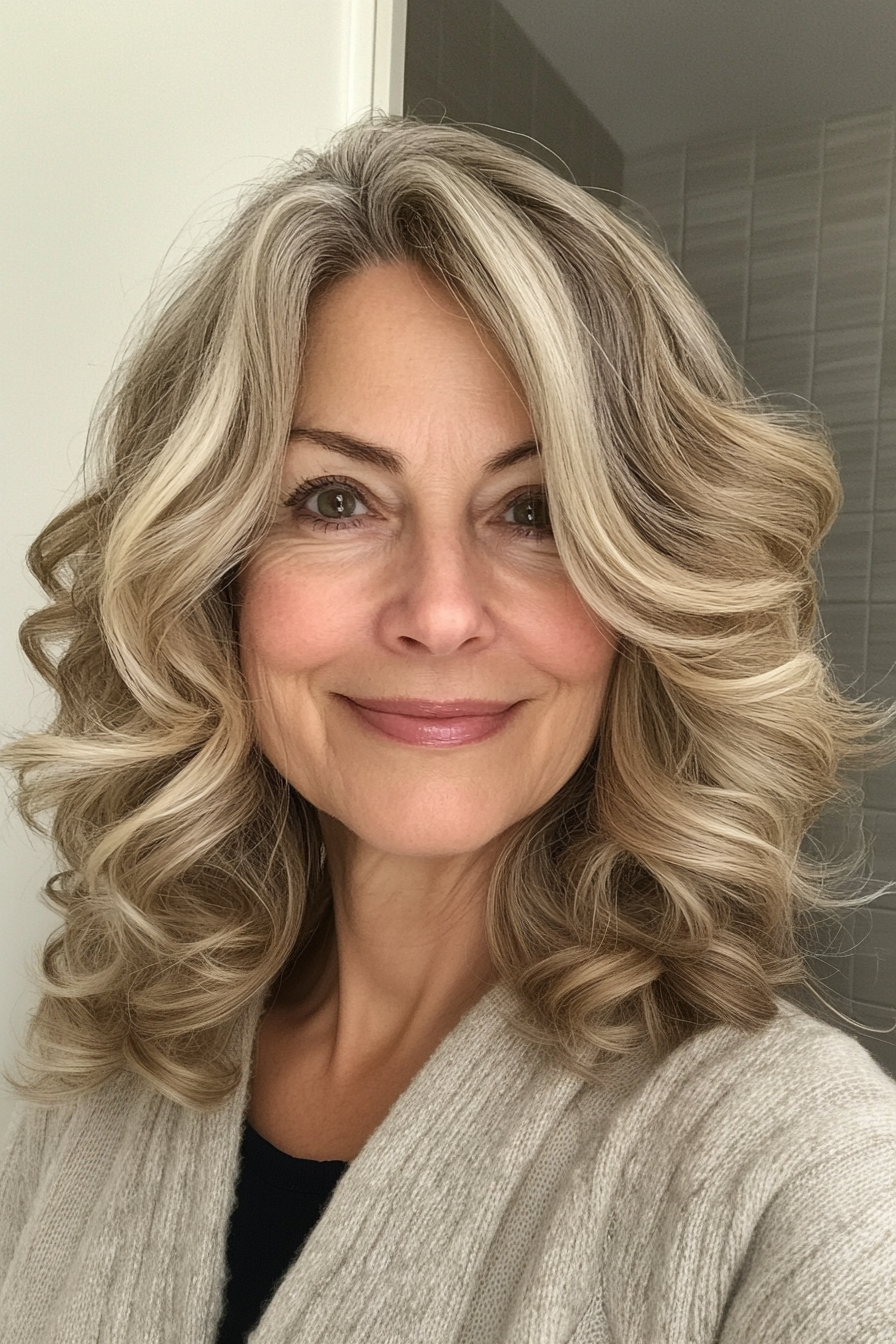 9. Warm Honey Blonde Curls (Hairstyles For Women Over 60) - Hairstyles For Women Over 60