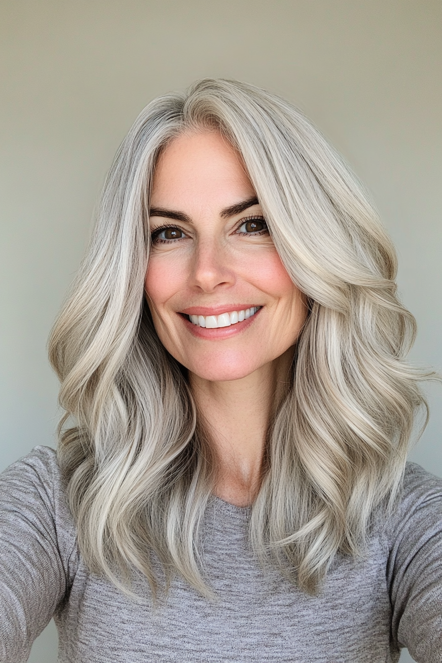 9. Soft Wavy Lob in Light Ash Blonde (Haircuts For Women Over 50) - Haircuts For Women Over 50