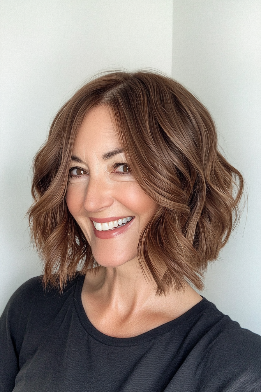 8. Soft Waves in Chocolate Brown (Short Hairstyles For Women Over 50) - Short Hairstyles For Women Over 50