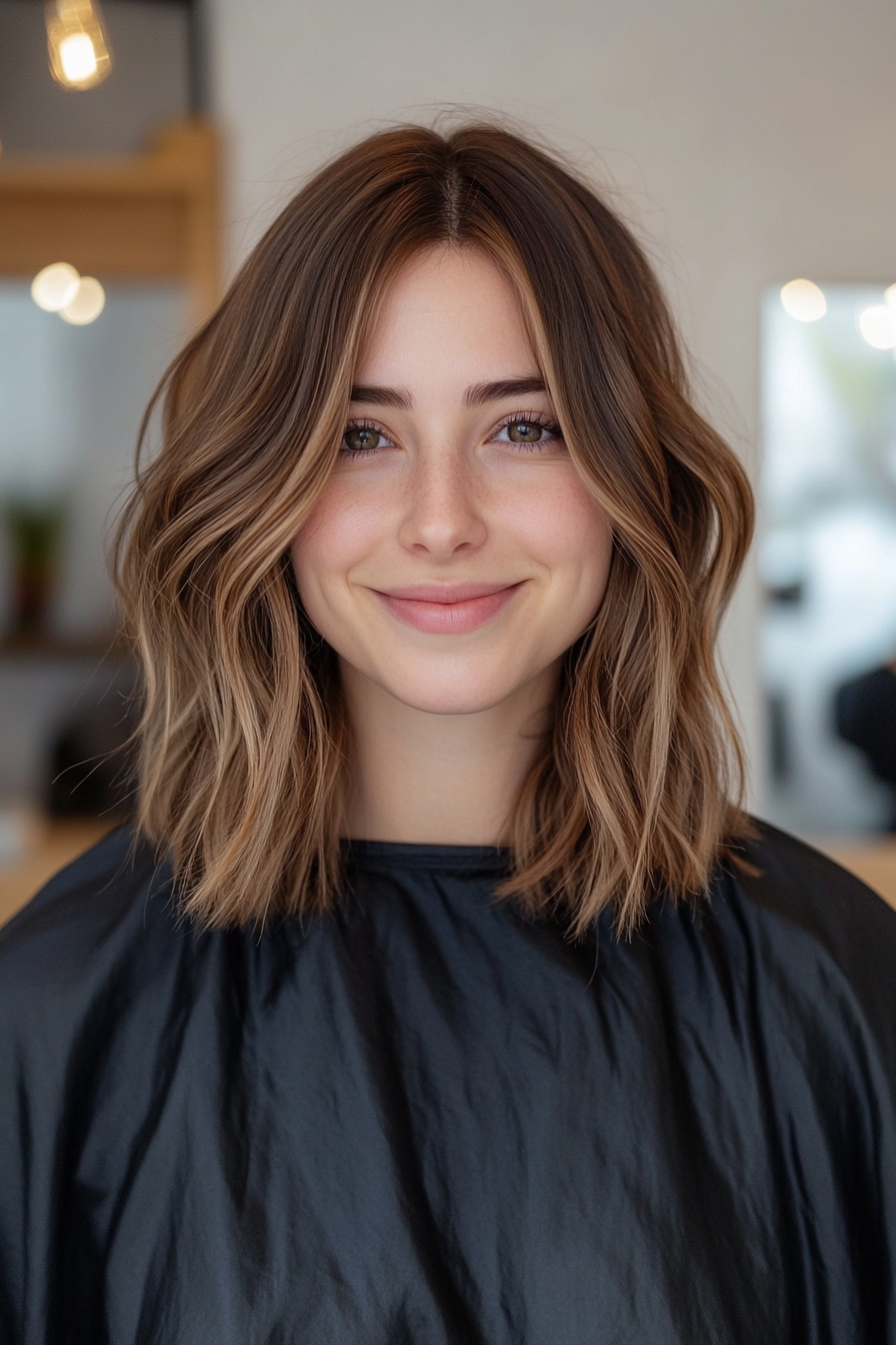 25. Undone Waves with Tawny Brown (Shoulder Length Hairstyles) - Shoulder Length Hairstyles