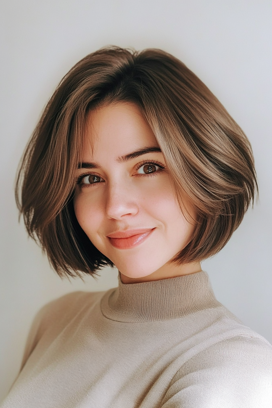 2. Classic Bob with Ash Brown Layers (Short Haircuts With Layers) - Short Haircuts With Layers