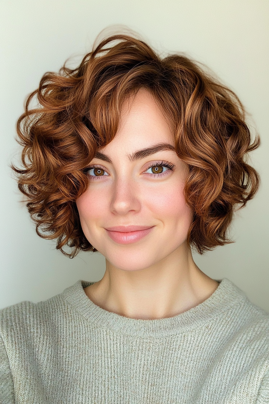 3. Curly Crop in Chestnut Brown (Short Haircuts With Layers) - Short Haircuts With Layers
