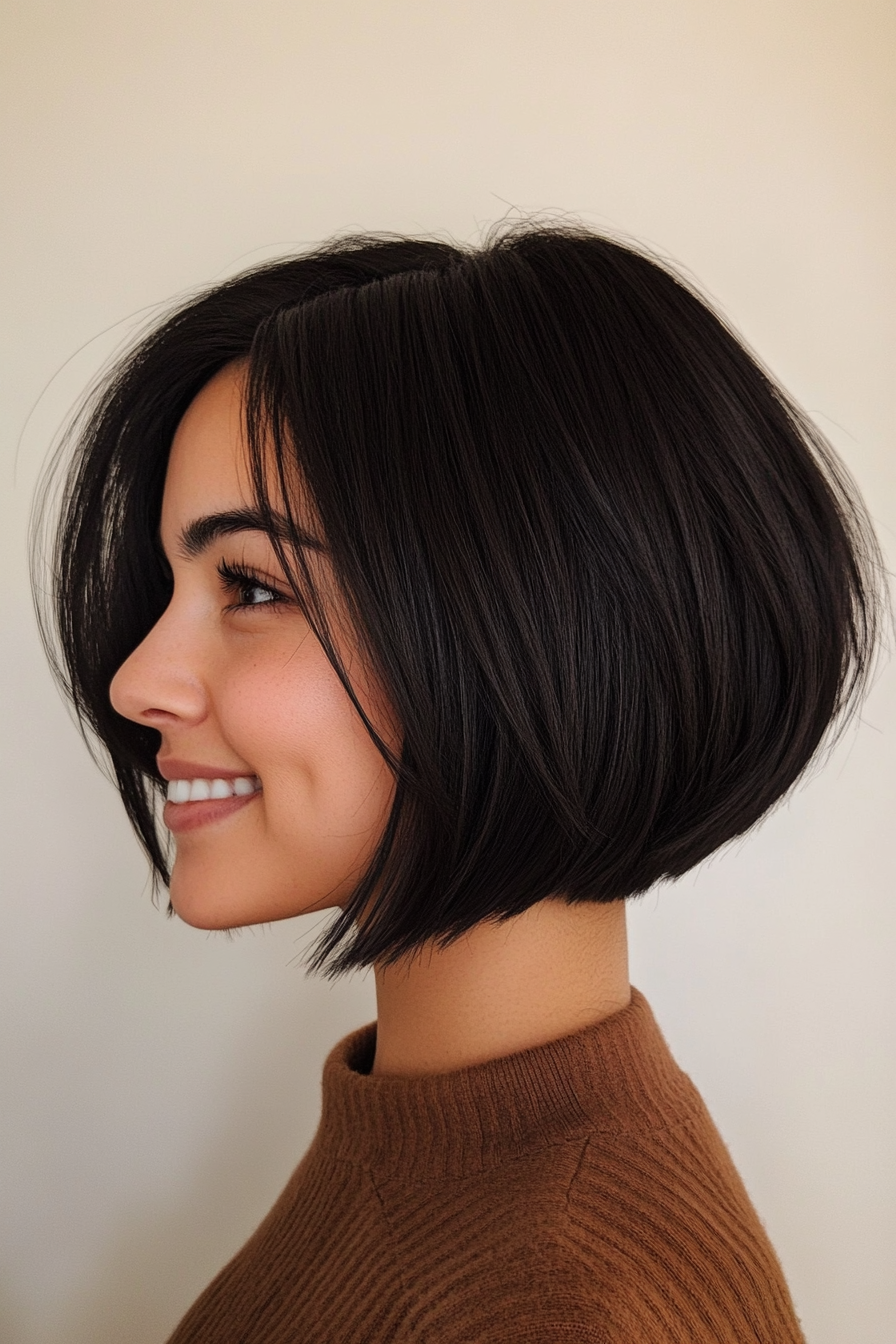 18. Short Blunt Cut in Natural Black (Short Haircuts With Layers) - Short Haircuts With Layers