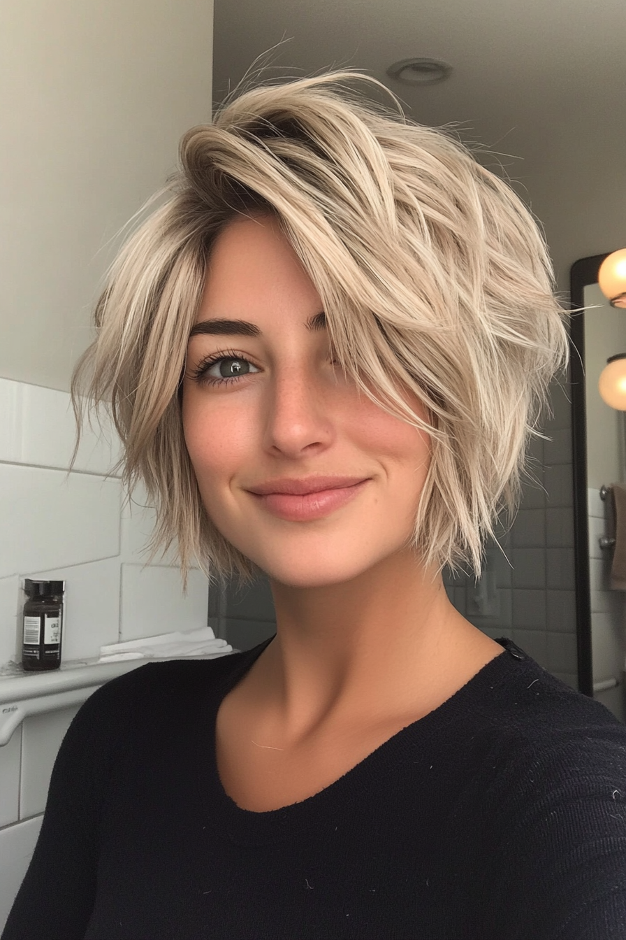 20. Messy Shag in Ash Blonde (Short Haircuts With Layers) - Short Haircuts With Layers