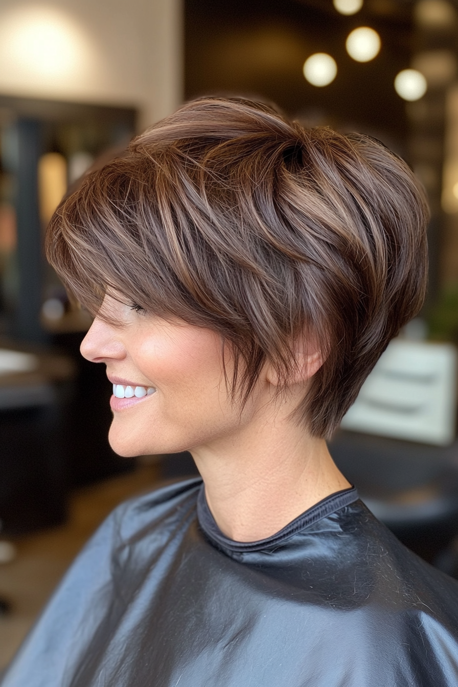 22. Voluminous Crop in Mocha Brown (Short Haircuts With Layers) - Short Haircuts With Layers