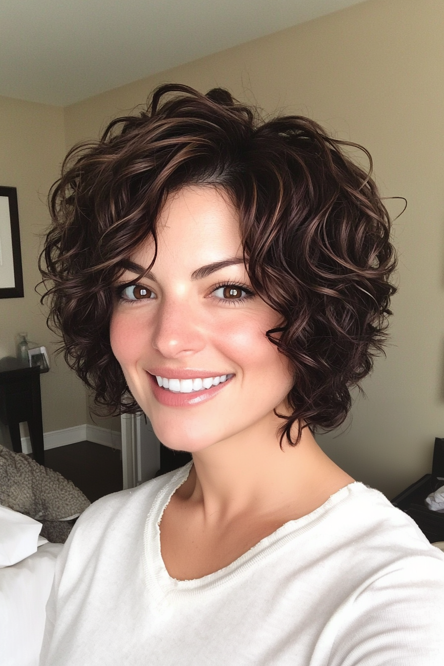 23. Curly Shag in Rich Espresso (Short Haircuts With Layers) - Short Haircuts With Layers