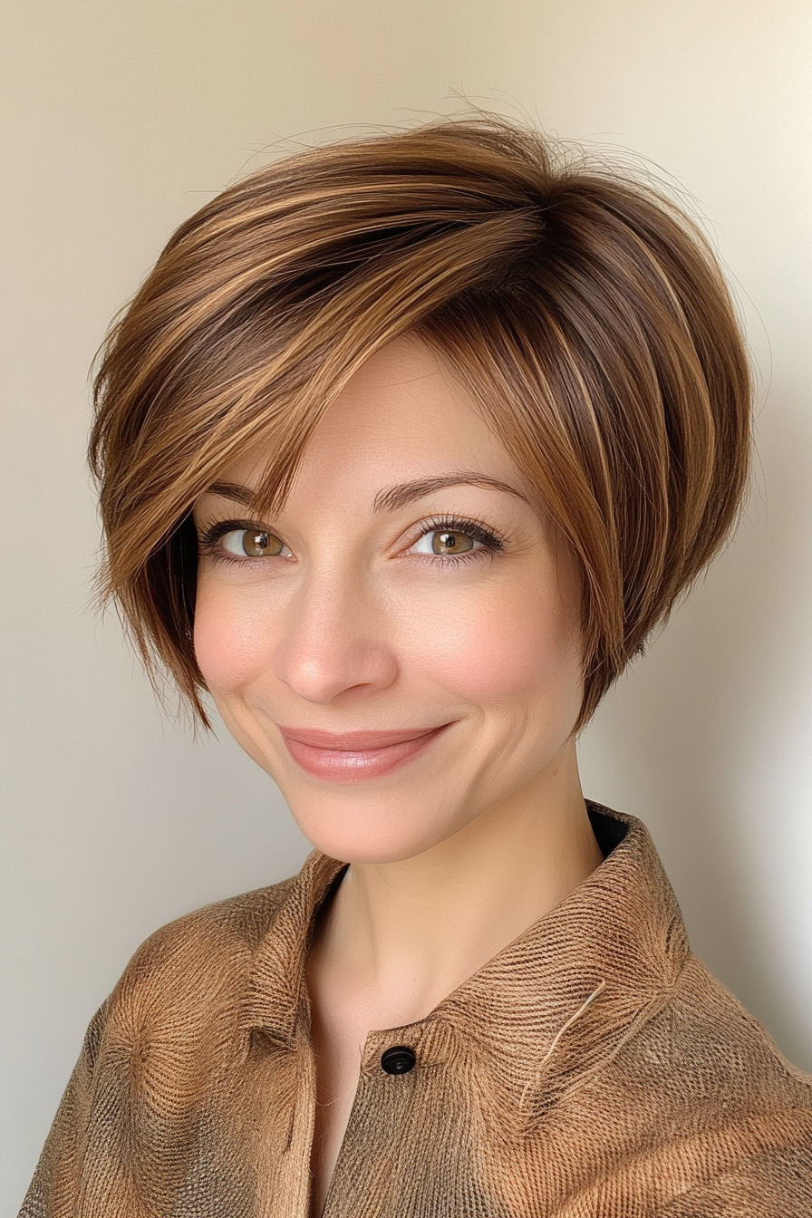 24. Layered Pixie-Bob in Golden Brown (Short Haircuts With Layers) - Short Haircuts With Layers