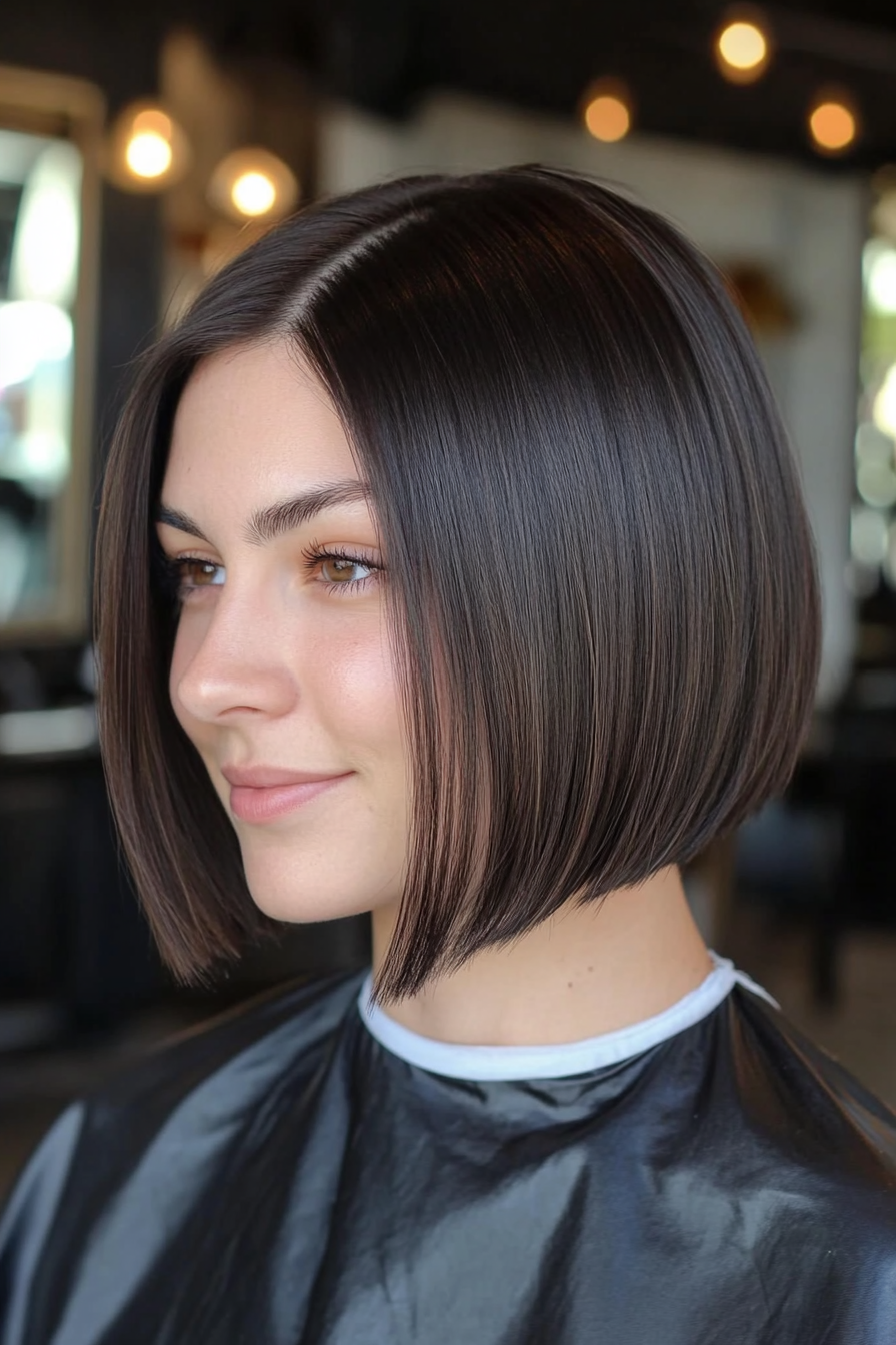 18. Ash Black Undercut Bob (Bob Hairstyles For Thin Hair) - Bob Hairstyles For Thin Hair