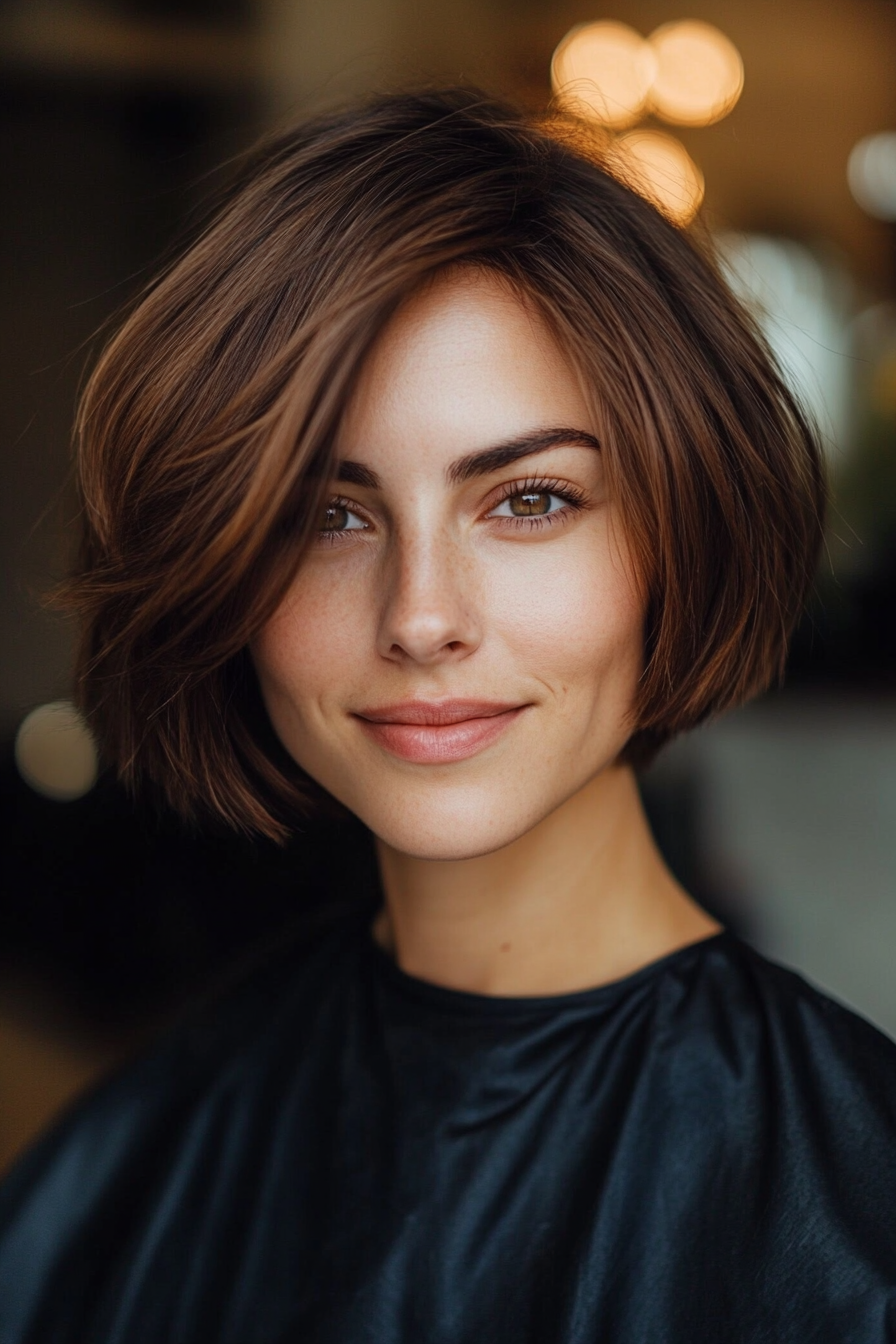 23. Chestnut Long Pixie Bob (Bob Hairstyles For Thin Hair) - Bob Hairstyles For Thin Hair