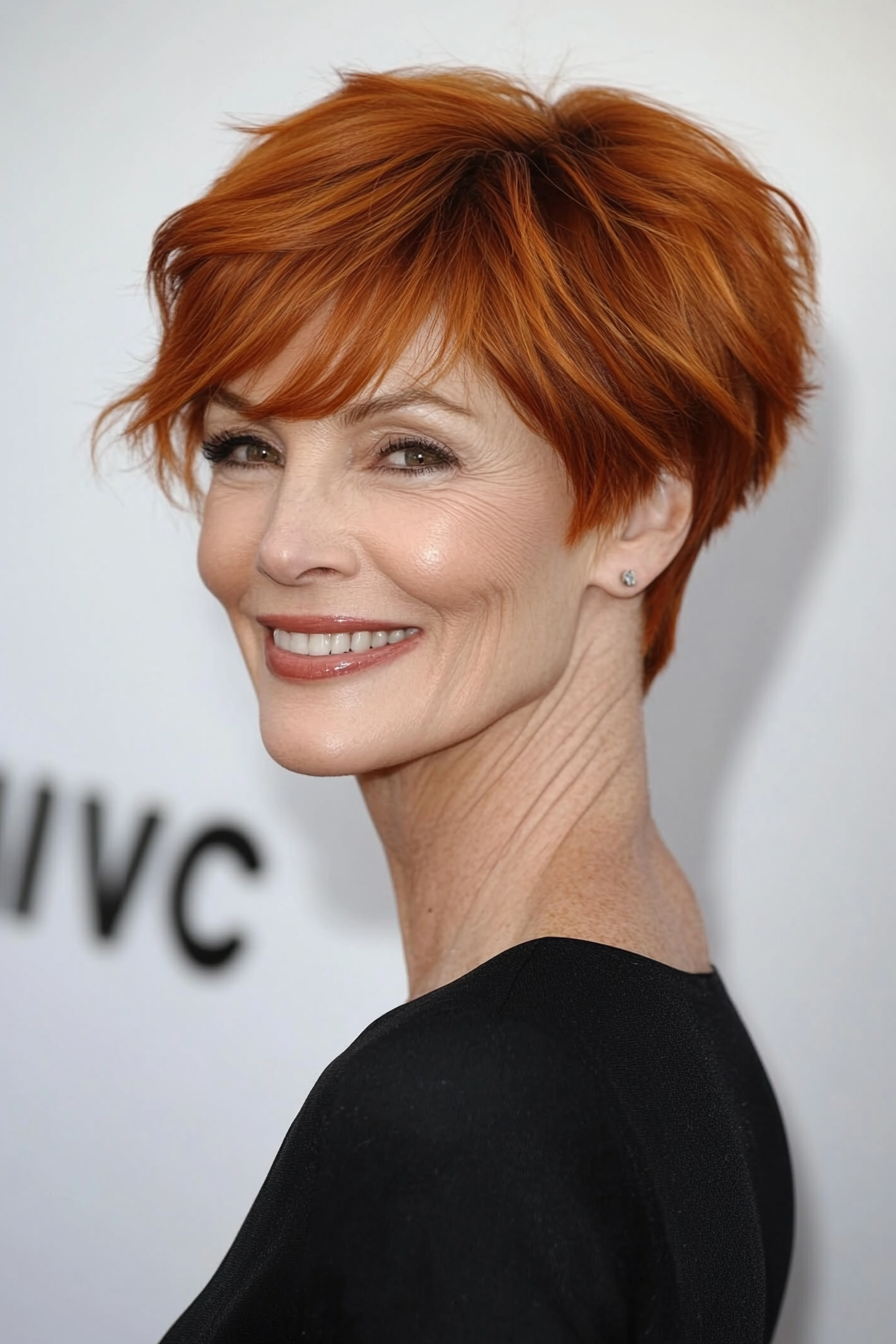 11. Pixie Bob in Warm Auburn (Pixie Haircuts For Women Over 60) - Pixie Haircuts For Women Over 60