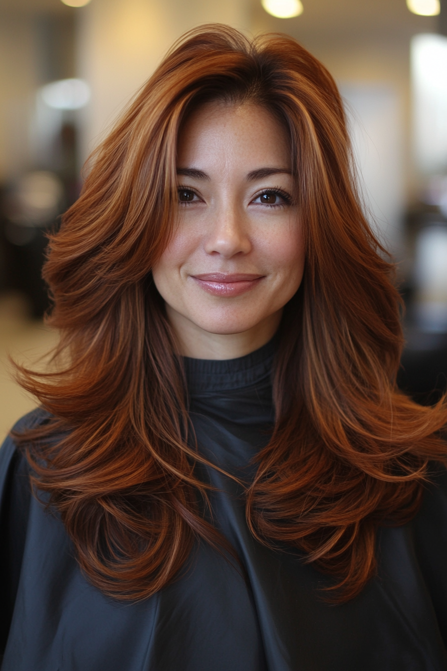 5. Long Wispy Layers in Deep Auburn (Spring Haircuts) - Spring Haircuts