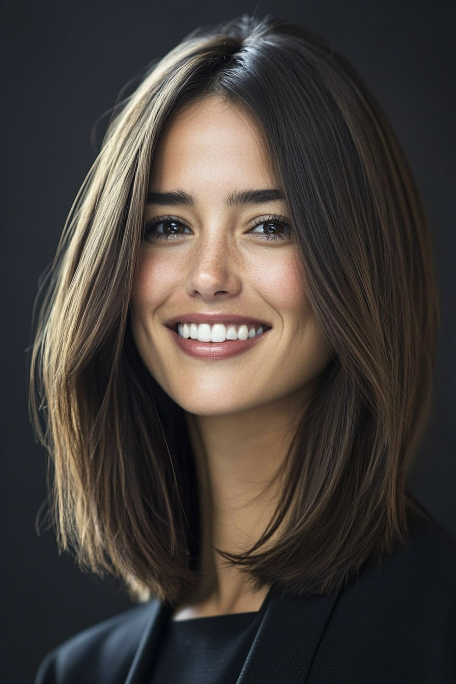 7. Face-Framing Lob in Dark Caramel (Spring Haircuts) - Spring Haircuts