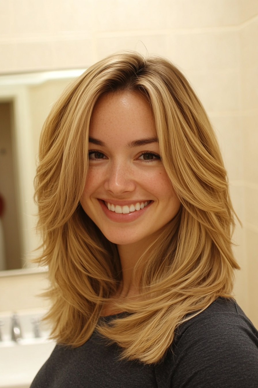 9. Layered Shoulder Cut in Honey Blonde (Spring Haircuts) - Spring Haircuts
