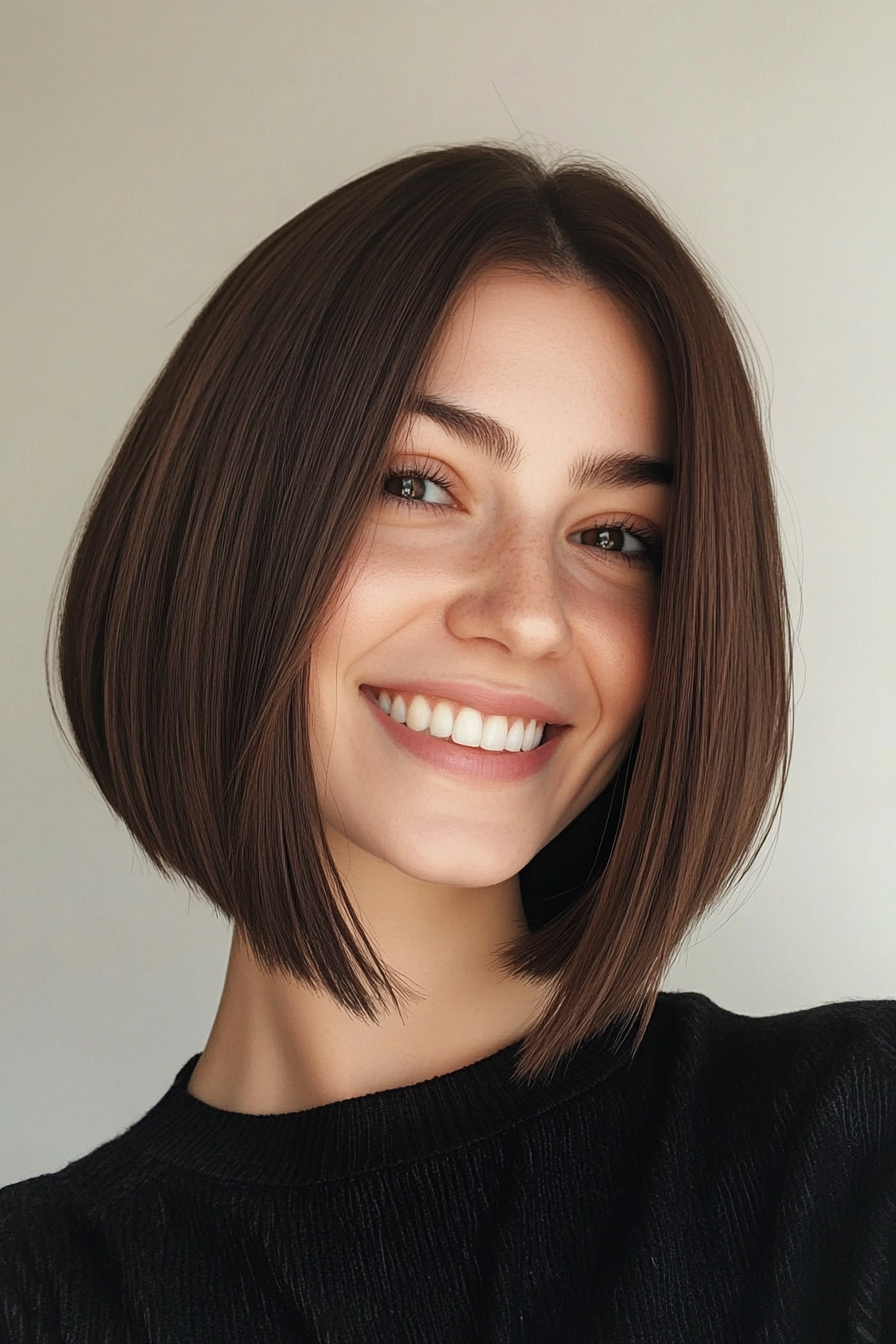 15. Sleek A-Line Bob in Chocolate Brown (Spring Haircuts) - Spring Haircuts