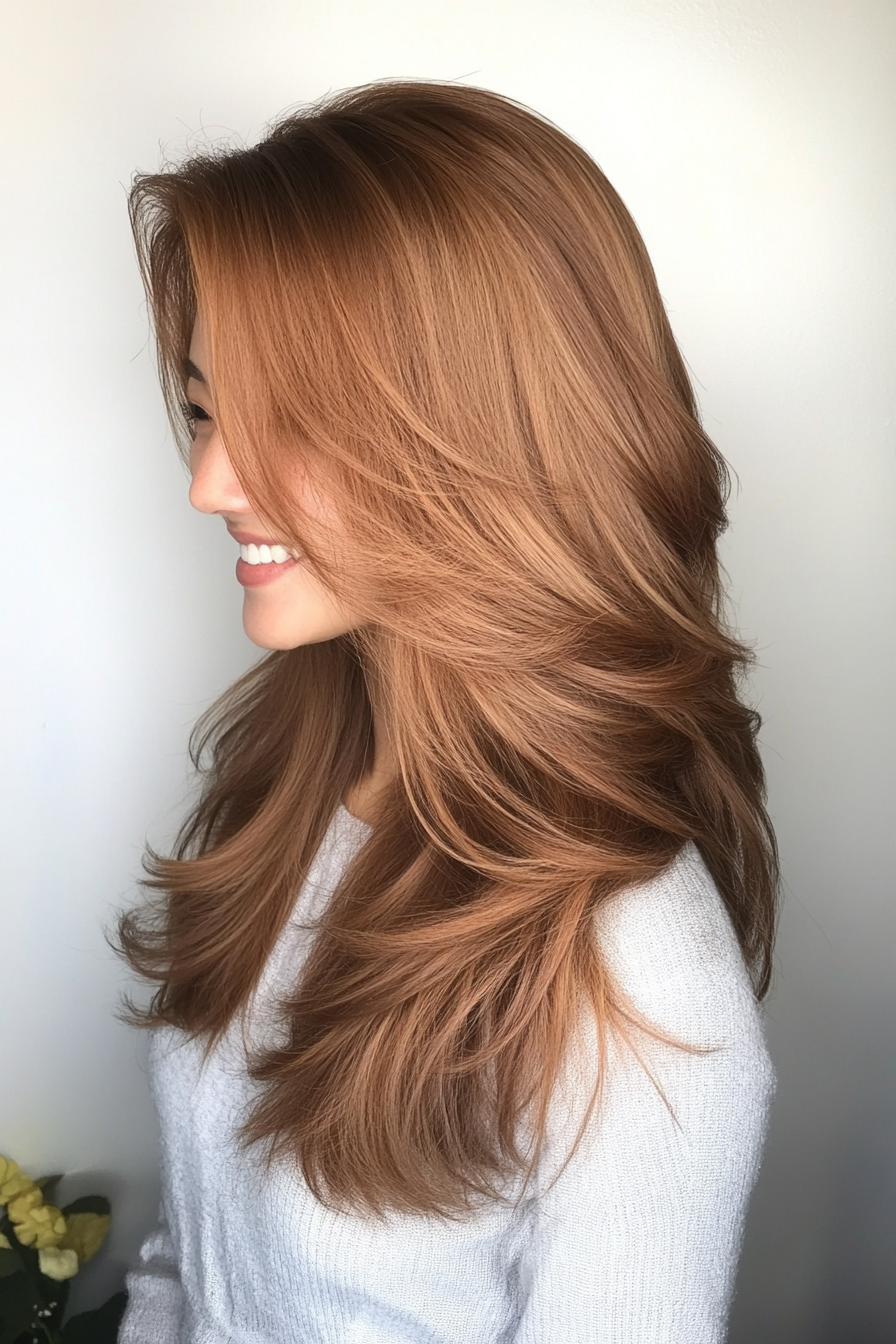 16. Softly Blended Layers in Light Chestnut (Spring Haircuts) - Spring Haircuts