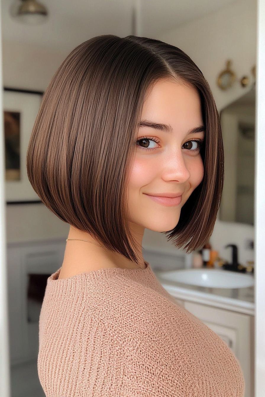 18. Rounded Bob in Deep Coffee Brown (Spring Haircuts) - Spring Haircuts