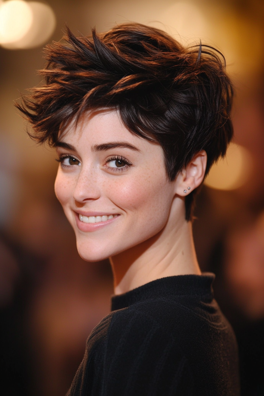 20. Choppy Pixie in Dark Mocha (Spring Haircuts) - Spring Haircuts