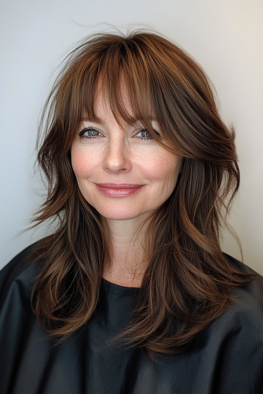 22. Modern Wolf Cut in Deep Chestnut (Spring Haircuts) - Spring Haircuts