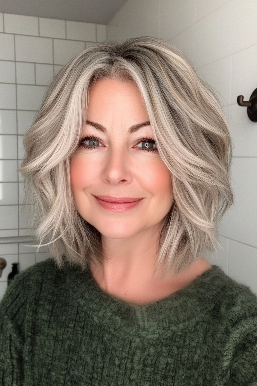 3. Textured Bob in Cool Ash Blonde (Bob Hairstyles For Women Over 60) - Bob Hairstyles For Women Over 60
