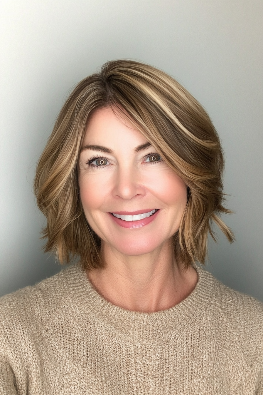 17. Piecey Bob in Golden Blonde (Bob Hairstyles For Women Over 60) - Bob Hairstyles For Women Over 60