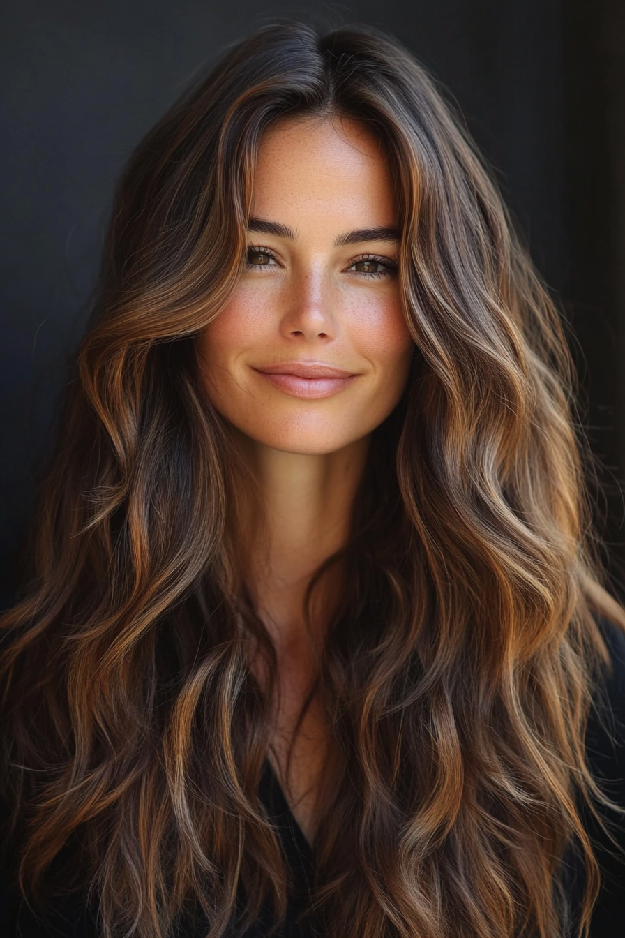 5. Bohemian Waves in Deep Mahogany (70S Haircuts For Women) - 70S Haircuts For Women