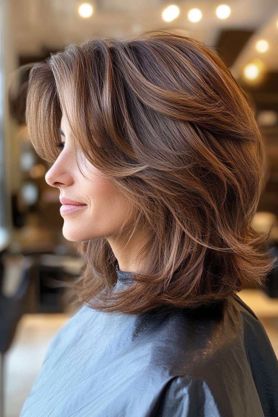10. Textured Shag in Warm Honey Brown (70S Haircuts For Women) - 70S Haircuts For Women