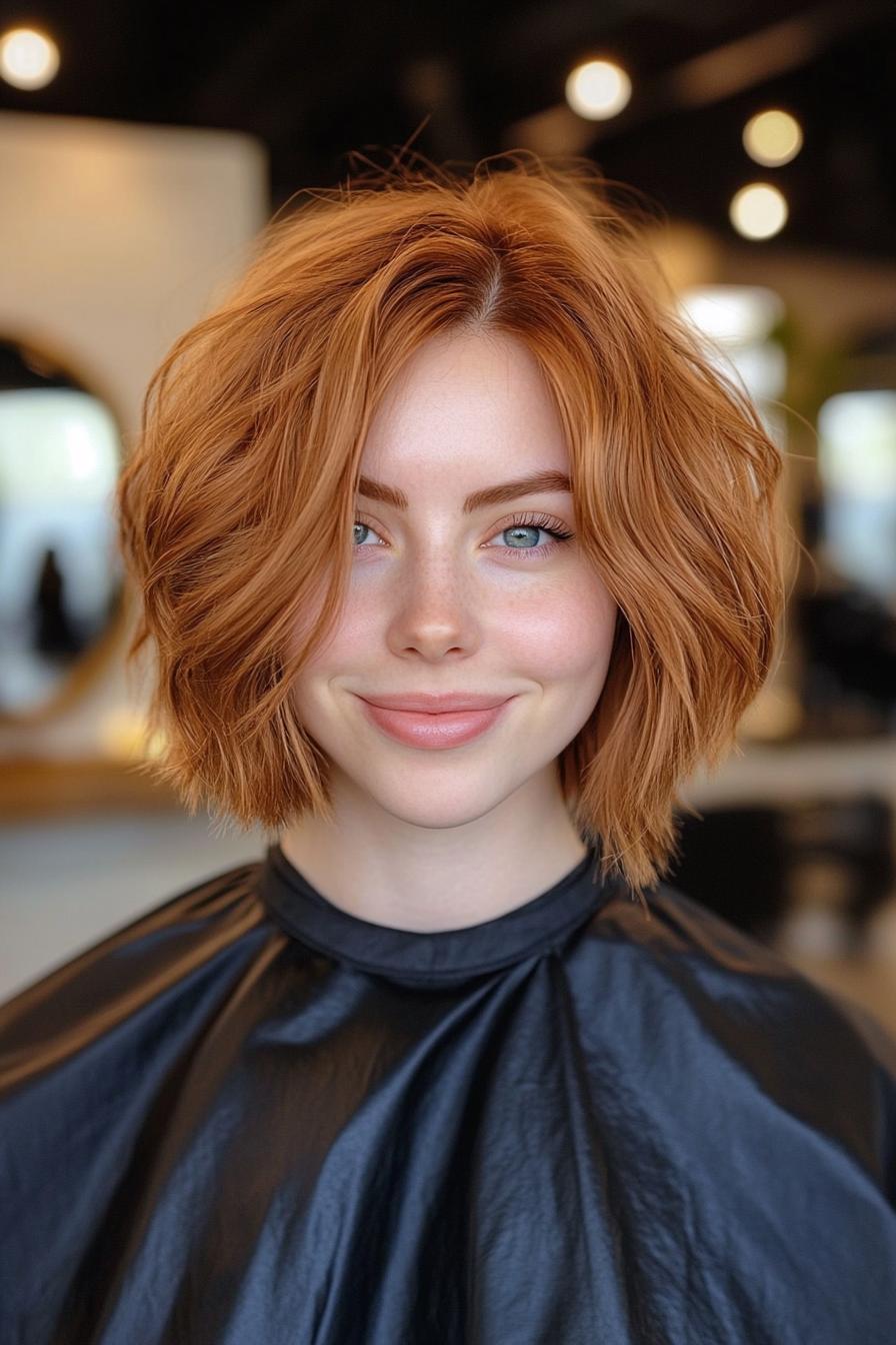 15. Shaggy Bob in Warm Copper (70S Haircuts For Women) - 70S Haircuts For Women
