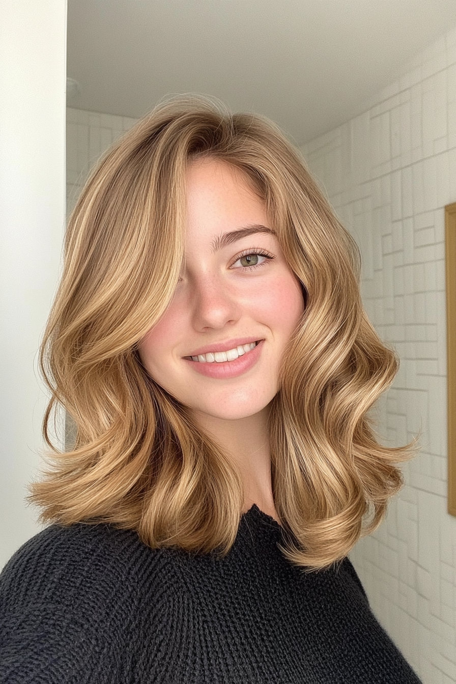 18. Flipped Ends in Golden Brown (70S Haircuts For Women) - 70S Haircuts For Women
