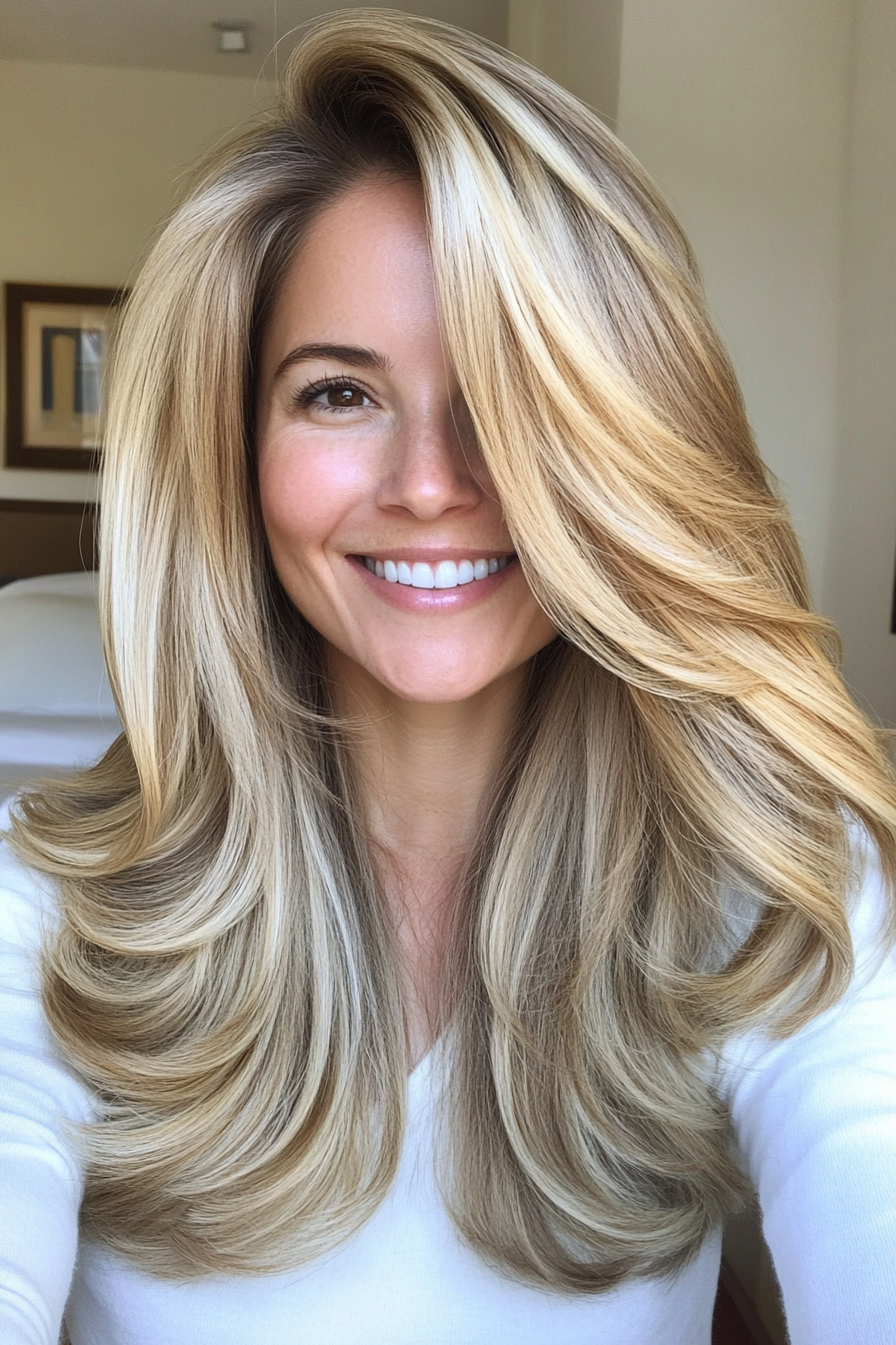 21. Face-Framing Layers in Sunlit Blonde (70S Haircuts For Women) - 70S Haircuts For Women