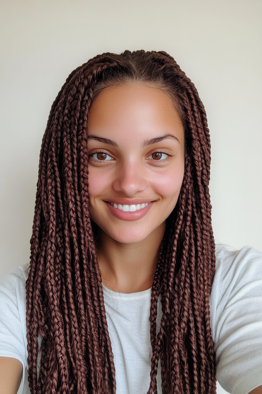 26. Boho Braids in Deep Mocha Brown (70S Haircuts For Women) - 70S Haircuts For Women