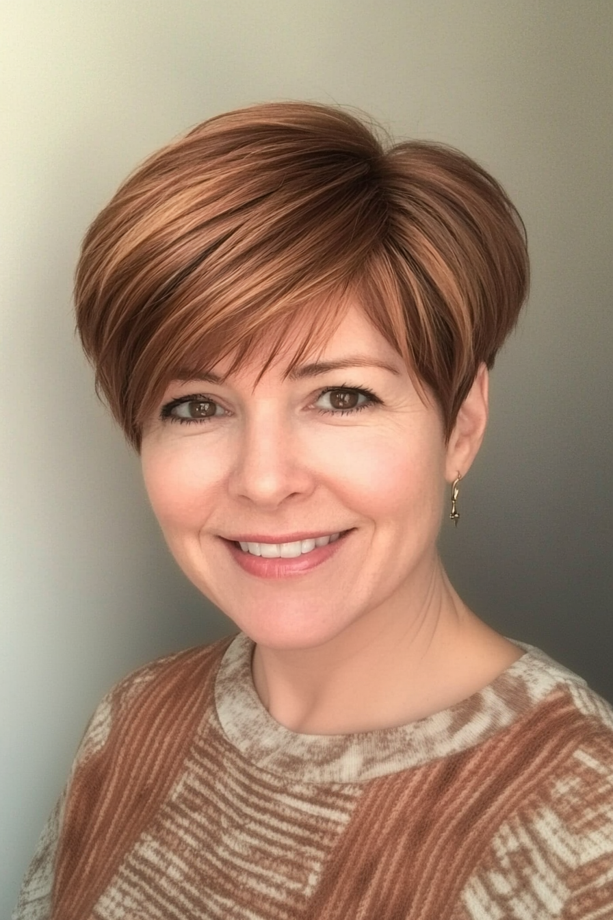 3. Long Pixie with Chestnut Brown (Hairstyles For Women Over 40 With Fine Hair) - Hairstyles For Women Over 40 With Fine Hair