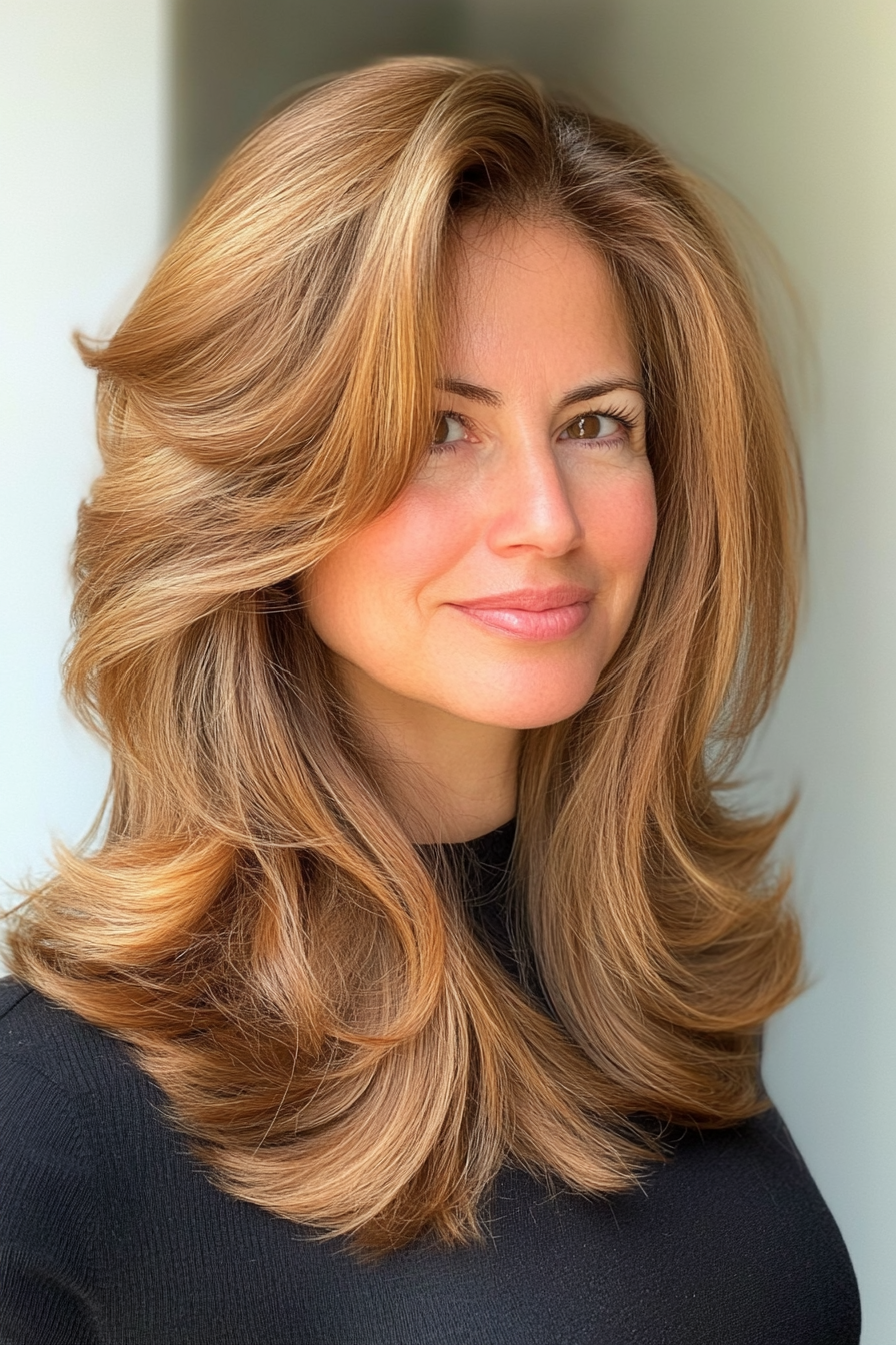 24. Modern Pageboy with Light Caramel Brown (Hairstyles For Women Over 40 With Fine Hair) - Hairstyles For Women Over 40 With Fine Hair