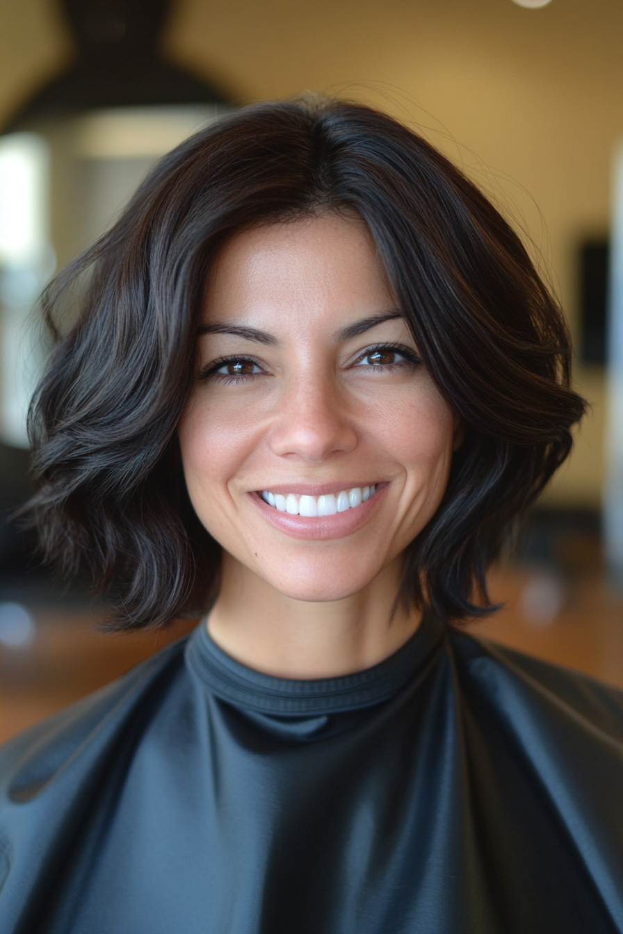 3. Soft Curved Bob in Dark Chocolate (Formal Bob Hairstyles) - Formal Bob Hairstyles