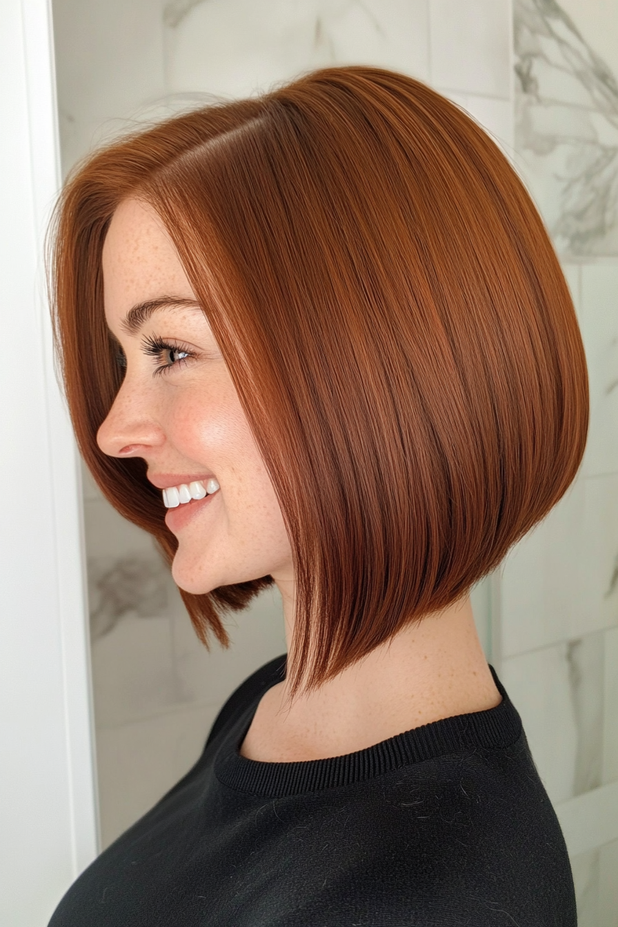12. Smooth A-Line Bob in Rich Auburn (Formal Bob Hairstyles) - Formal Bob Hairstyles