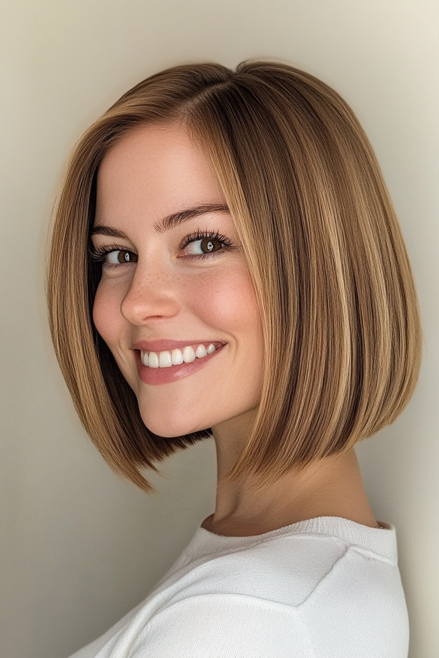 23. Classic Shoulder-Grazing Bob in Soft Chestnut Blonde (Formal Bob Hairstyles) - Formal Bob Hairstyles