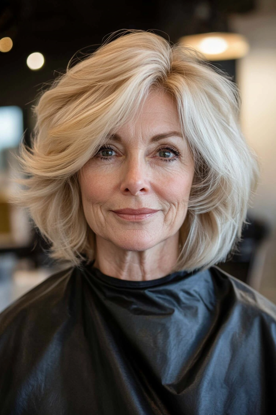 5. Classic Shoulder-Length Cut in Honey Blonde (Hairstyles For Women Over 60 With Fine Hair) - Hairstyles For Women Over 60 With Fine Hair