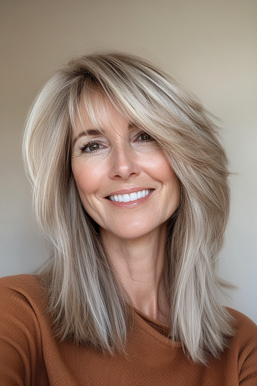 20. Long Bob with Wispy Ends in Sandy Blonde (Hairstyles For Women Over 60 With Fine Hair) - Hairstyles For Women Over 60 With Fine Hair